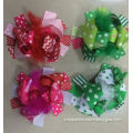 Valentine St.Patrick day 6inch hair bows with feather